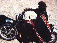 A Saraguro man on a motorcycle