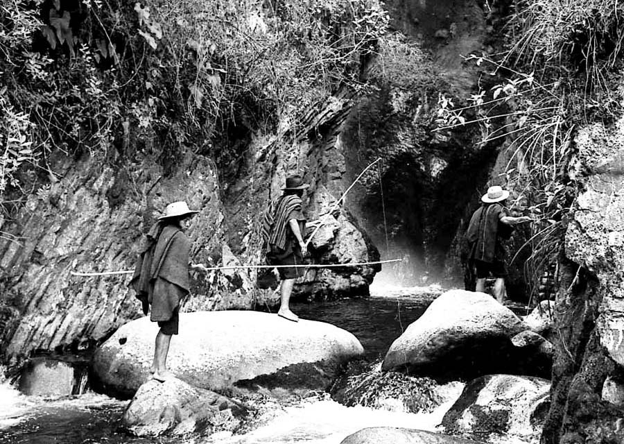 Fishing below Virgencaca falls